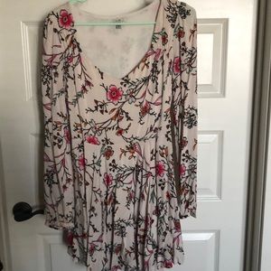 Cream colored floral mini dress